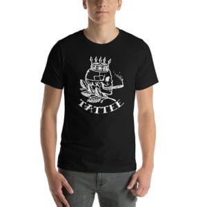 unisex staple skull t-shirt black front